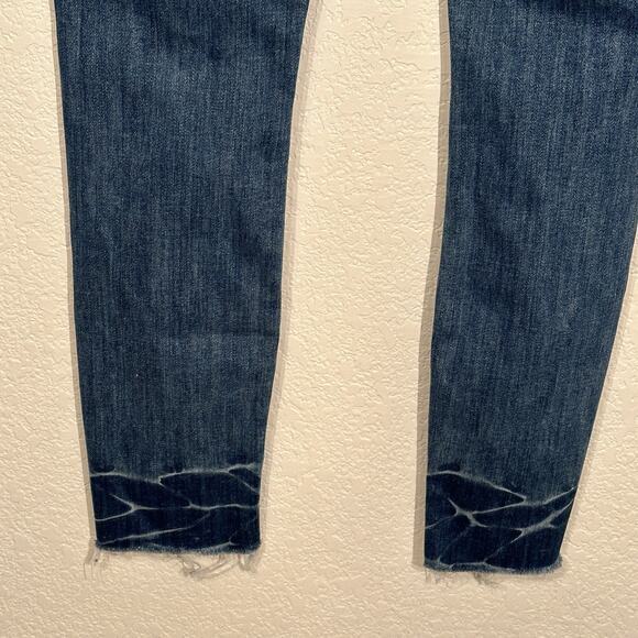 MOTHER The Looker Ankle Fray Jeans Size 25‎ Distressed Denim Naughty Intentions - Picture 13 of 16